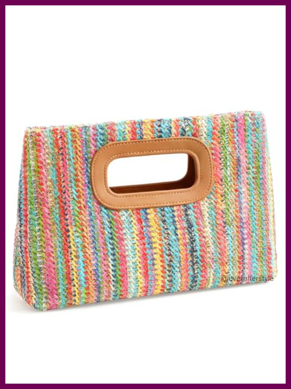 Women's Evening Clutch Straw Purse with Detachable Chain